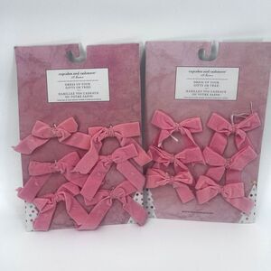 Cupcakes & Cashmere NEW Pink Velvet Bows Holiday Tree Gift Decor Ornaments